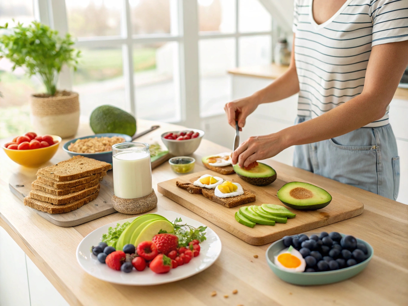 Person som förbereder hälsosam frukost